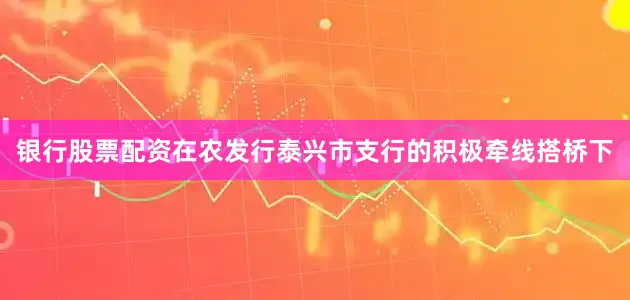 银行股票配资在农发行泰兴市支行的积极牵线搭桥下